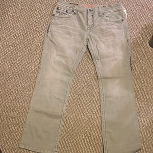 Rock Revival Foust Straight-Leg Jeans Size: 38W/32L/18 1/2 Inseem